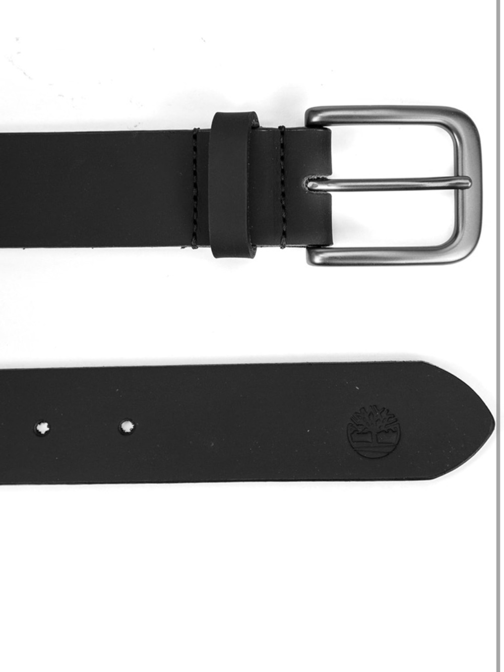 Timberland Men's Black Leather Belt with Silver Buckle. Size 32 - Picture 2 of 4